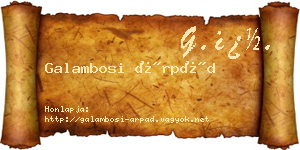 Galambosi Árpád névjegykártya